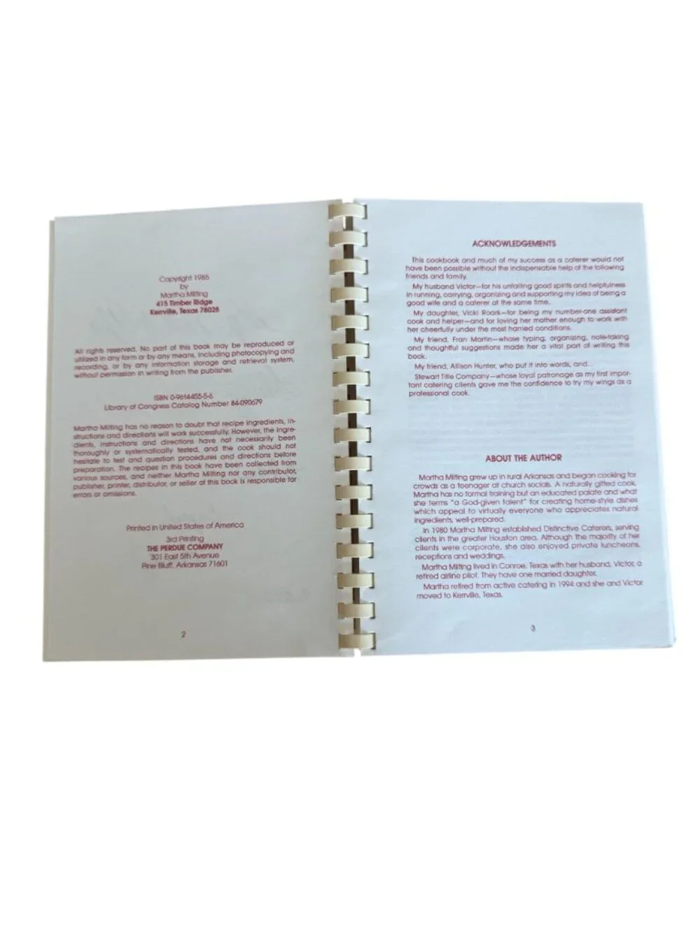 My Best To You Cookbook Martha Milting VTG Southern Conroe Texas Recipes 1985